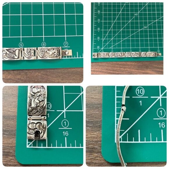 VTG 1980'S Navajo Tommy Jackson Storyteller 925 Sterling Silver Braclet 32 Grams - Picture 10 of 16